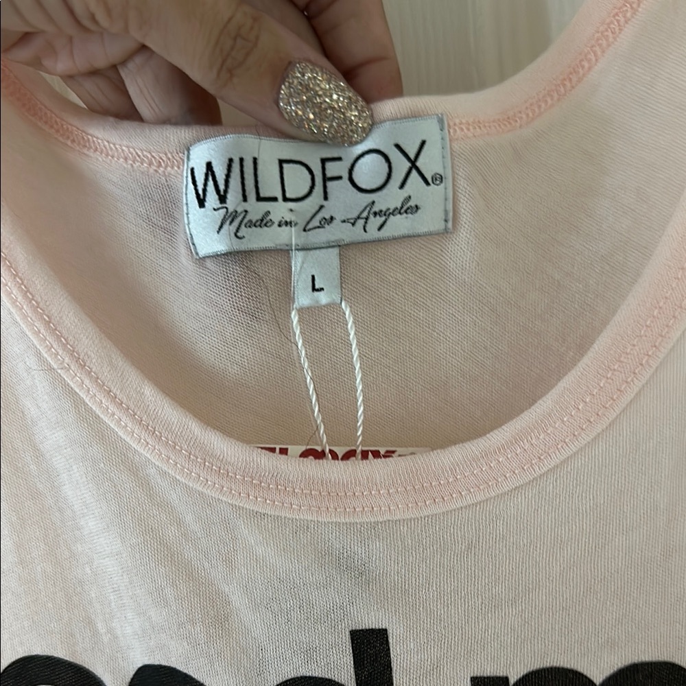 NWT Wildfox Women's Pink Graphic Junk Food Feed Me Tank Top Large - Picture 4 of 8